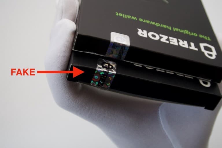 Fake vs original Trezor wallet
